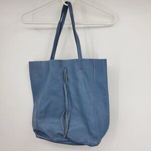 Borse in Pelle Genuine Leather Made in Italy Blue Shoulder Tote Bag Purse